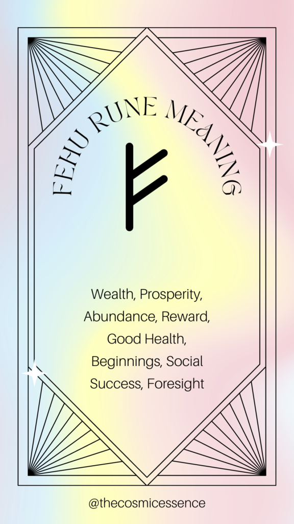 Fehu Rune Meaning and it's Keywords